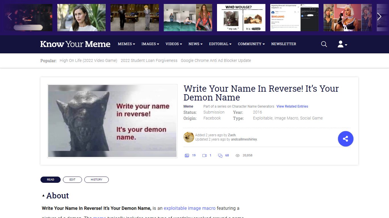 Write Your Name In Reverse! It’s Your Demon Name